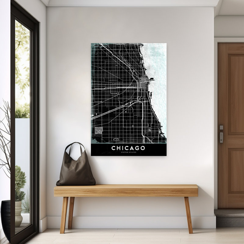 «Chicago Contemporary City Ocean», art mural, H 60 po x l 40 po