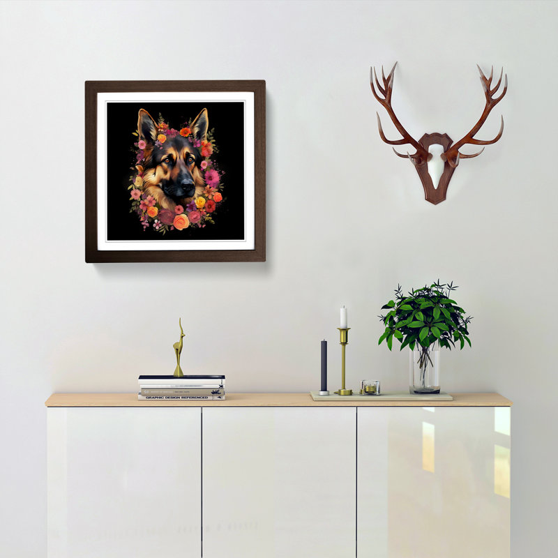 Single Picture Frame Print on Wood, Walnut