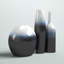 Ensemble de 3 vases de table en céramique marine / blanc / noir Samsel