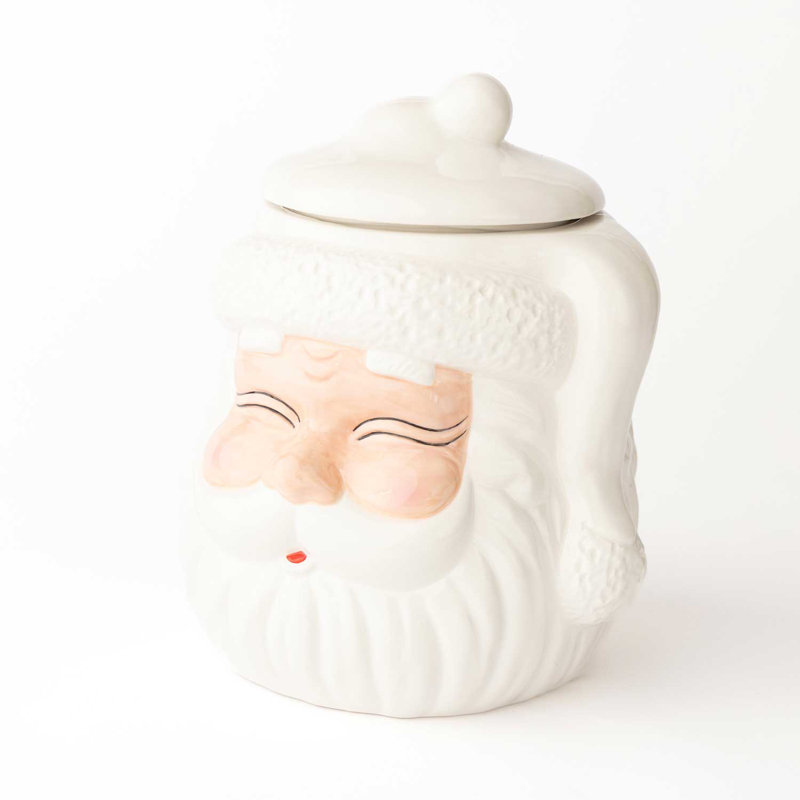 Pot à biscuits rose Santa, Blanc