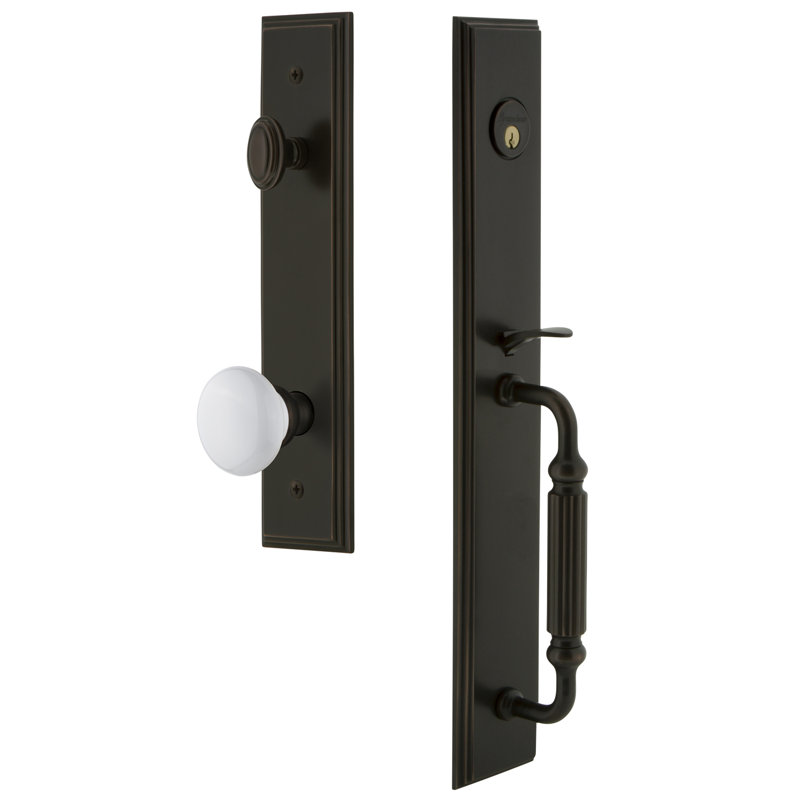 Carré Complete Inactive Dummy Handleset with Hyde Park Knob and Rosette, Timeless Bronze