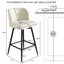 Tabouret de comptoir moderne pivotant rembourré avec structure en métal durable-491641577