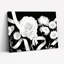Ensemble de 1 tableau sur toile tendue représentant une rose et une marguerite noires et blanches avec un ruban-1509702895