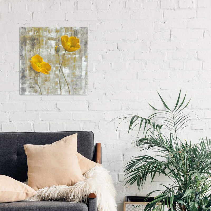 Yellow Flowers I by Carol Black - Wrapped Canvas Painting, No Frame, 45.72 cm H x 45.72 cm W x 3.175 cm D