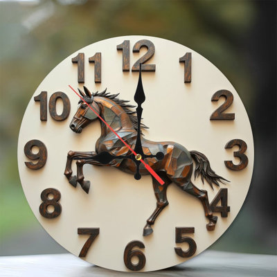 Horloge murale en bois 10 po, mouvement silencieux, à piles (piles AA non incluses), décor artistique, parfait pour les décorations