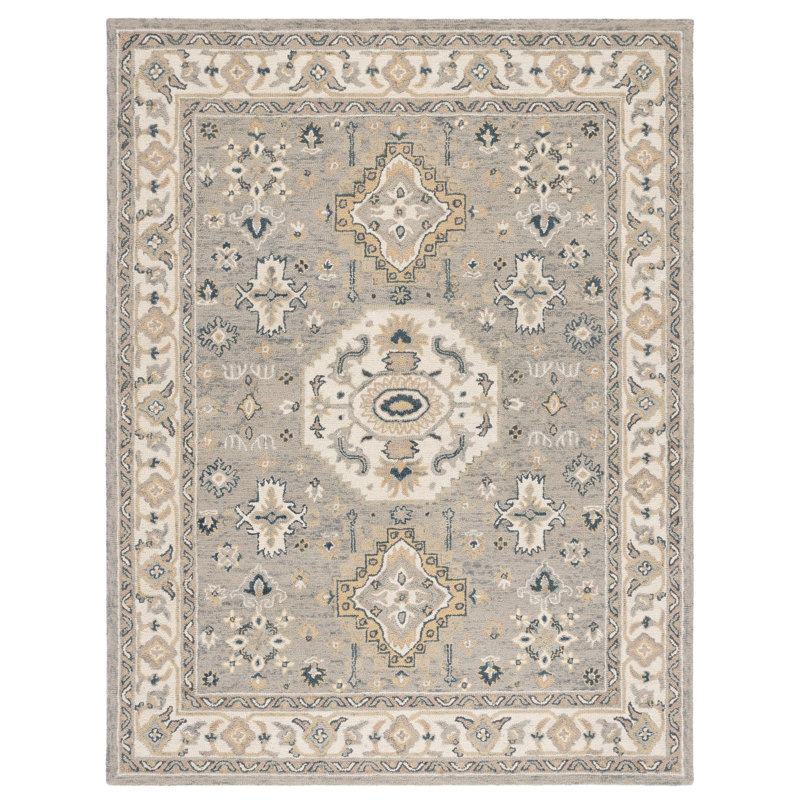 Tapis oriental en laine touffeté à la main Vahakn, Rectangle 4pi x 6 pi