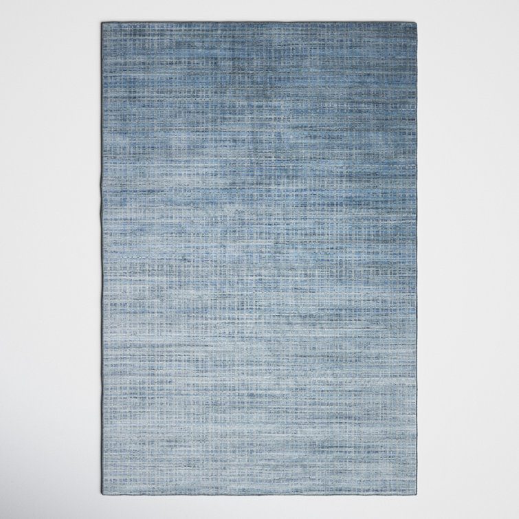 Hannon Geometric Hand-Loomed Blue Area Rug