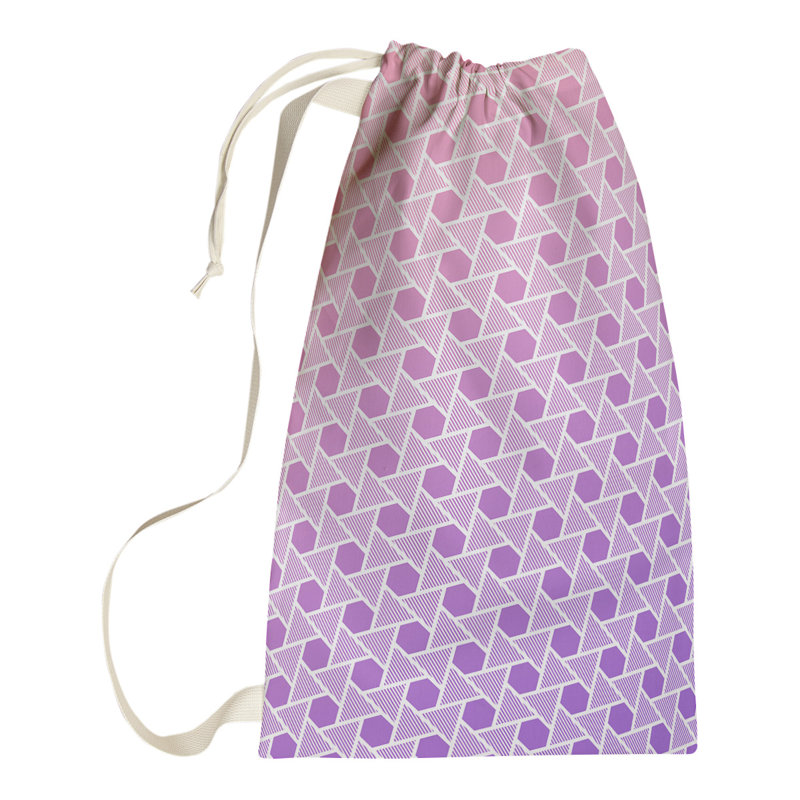 Mcguigan Fabric Laundry Bag with Handles, Medium (36" H x 28" W x 1.5" D), Pink/Purple