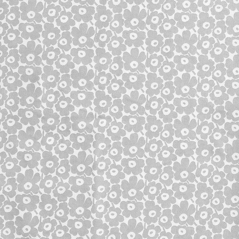 Ensemble de draps en percale de coton Marimekko, Ensemble de draps pour lit double + 2 taies d'orei, Pikkuinen Unikko Grey
