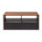 Nigelus Floor Shelf Modern Coffee Table with Storage and Faux Leather Pulls