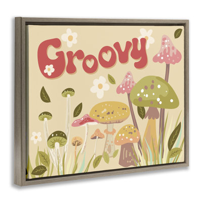 "Groovy Botanical Mushroom", art mural encadré par Diane Labombarbe