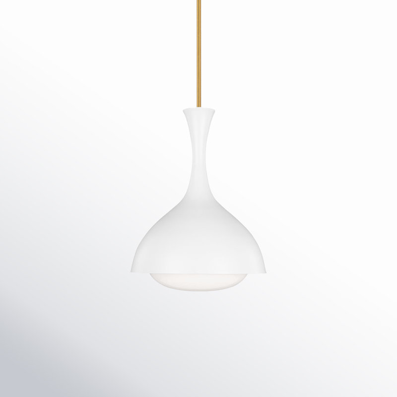 Lucerne 1 - Light Pendant, Matte White/Burnished Brass