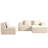 Convertible Corduroy Sectional Couch With Ottoman & Pillows, Modular L Shaped Sleeper Sofa, Boneless Cloud Couch-1870630956
