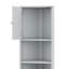 Armoire de rangement d'angle, armoire de rangement haute avec 2 portes et 3 tablettes, tablette ouverte pour la salle de bain, la cuisine et le salon-114222142