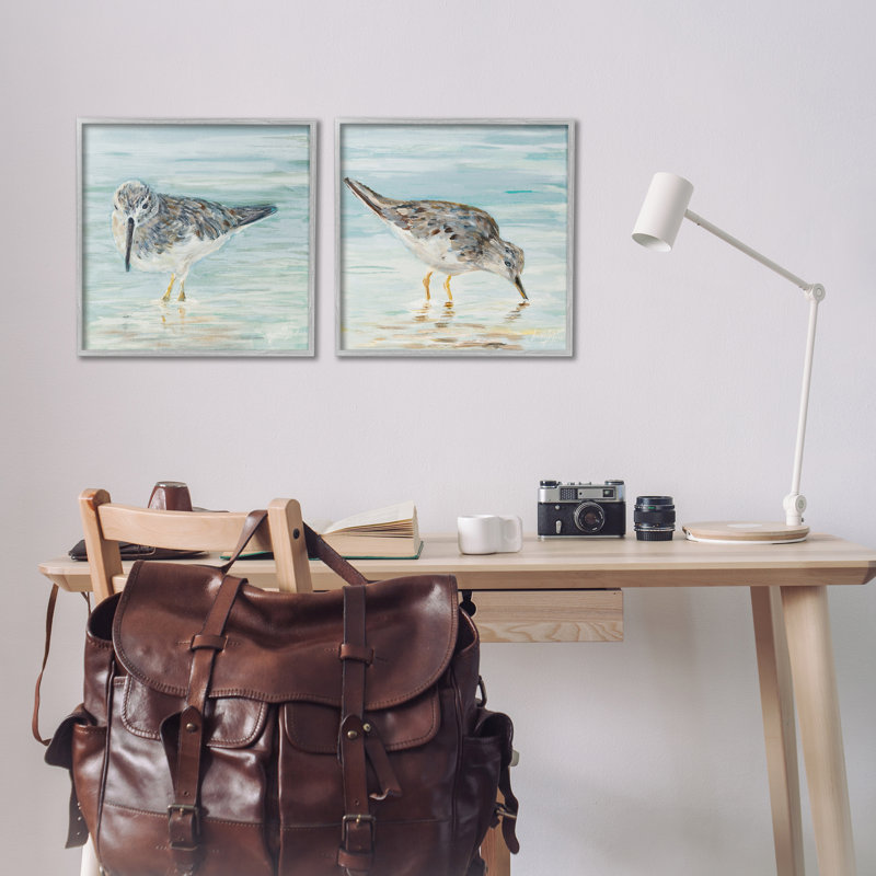 Ensemble de 2 giclées d'oiseaux de rivage à pluvier par Julie DeRice, Estampe numérique Farmhouse, H 17 po x l 17 po