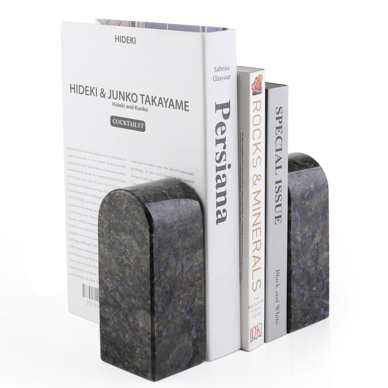Serre-livres en marbre (ensemble de 2), Bleu, H 2,3 po x l 2,54 po x P 5,66 po