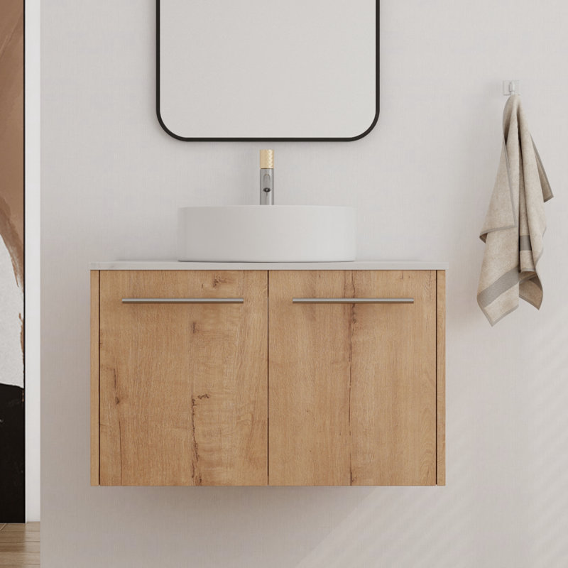 Ensemble de meuble-lavabo simple 29,84 po avec dessus en pierre Karalyne