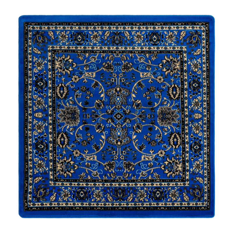 Tapis bleu vif Hanan, Bright Blue, Square 5'3"
