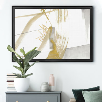 «Gold & Gray Exploration VI», reproduction d'art sur toile encadrée