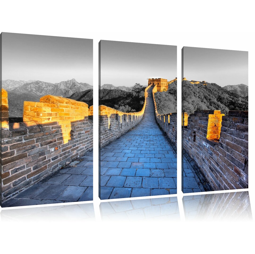 3-tlg. Leinwandbilder-Set Prächtige chinesische Mauer, Fotodruck