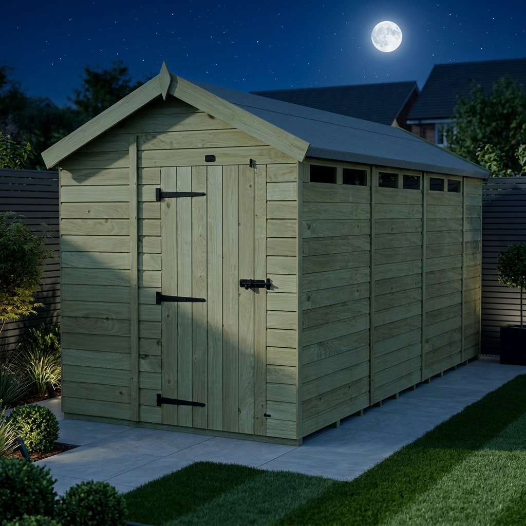 Total Sheds 6ft x 15ft Security Apex Shed - Heavy-Duty Hasp Staple Anti-Tamper - Pressure Treated Timber - UK Manufactured