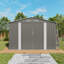 10x12ft Outdoor Storage Shed With Double Door And Vent Windows, Multi - Purpose For Backyard Poolside Large Metal Garden American Design Patio Organization