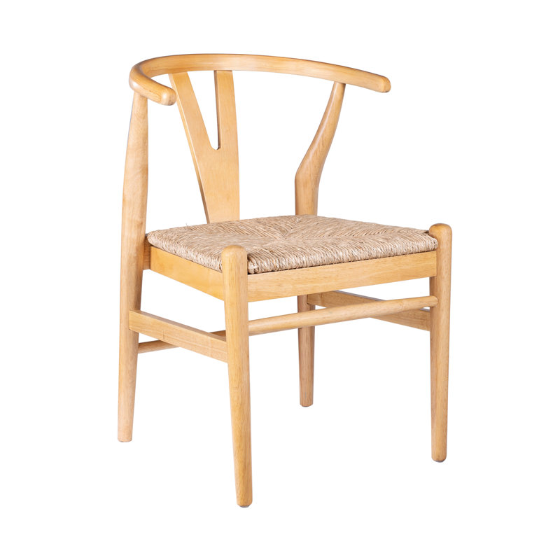 Cera Dining Chair Set Of 2, Handwoven Rope, Wood, Natural Brown/Beige