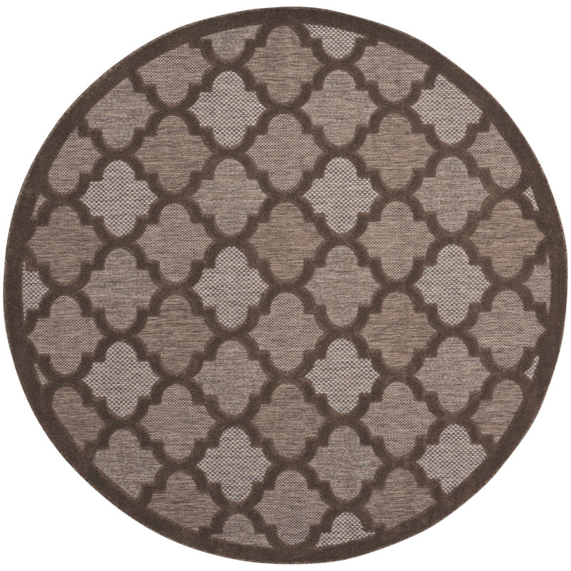 Moung Trellis Indoor/Outdoor Area Rug, Round 8'