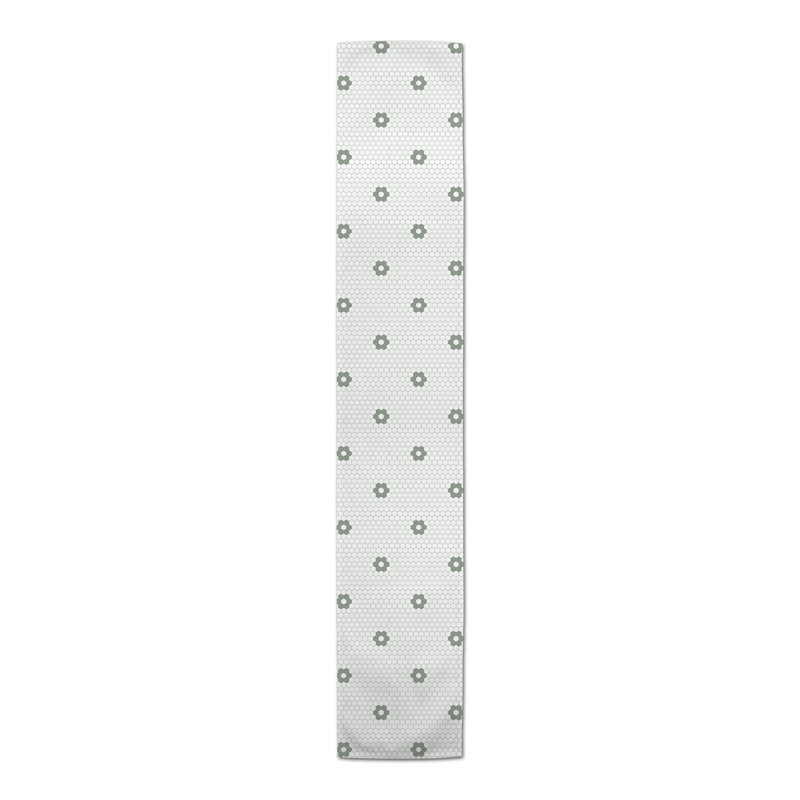 Geometric Table Runner, 90" x 16", Green
