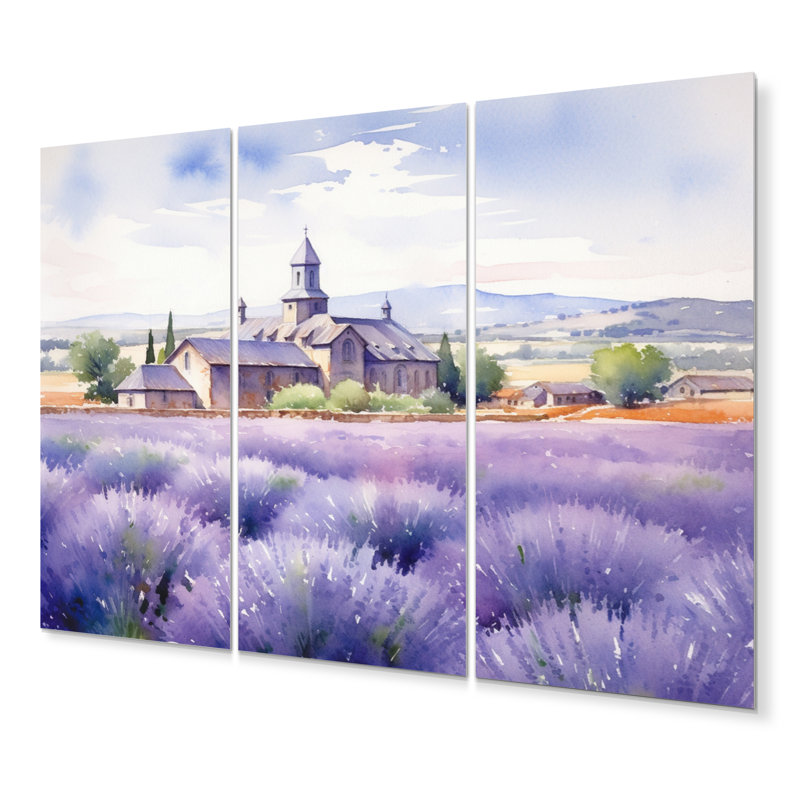 Ensemble de salon Calming Lavender Hues III - Paysages en métal