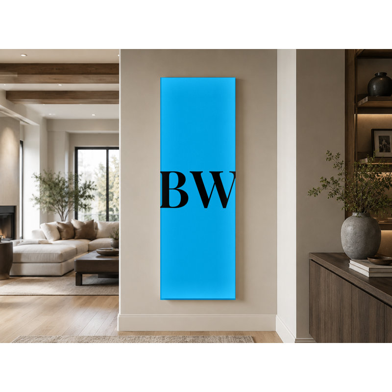 «Botswana World Flag Luxury Diamond Monogram» - blanc bleu noir - art mural sur toile, H 30 po x l 10 po