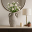 Grand vase de table rustique en terre cuite avec orbes sous les poignées - Vases contemporains pour fleurs et intérieurs décoratifs - 26 po, gris