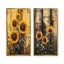 Farmhouse Barn Sunflowers At The Fence I - Collection d'art mural floral 2 panneaux-197848443-197848387
