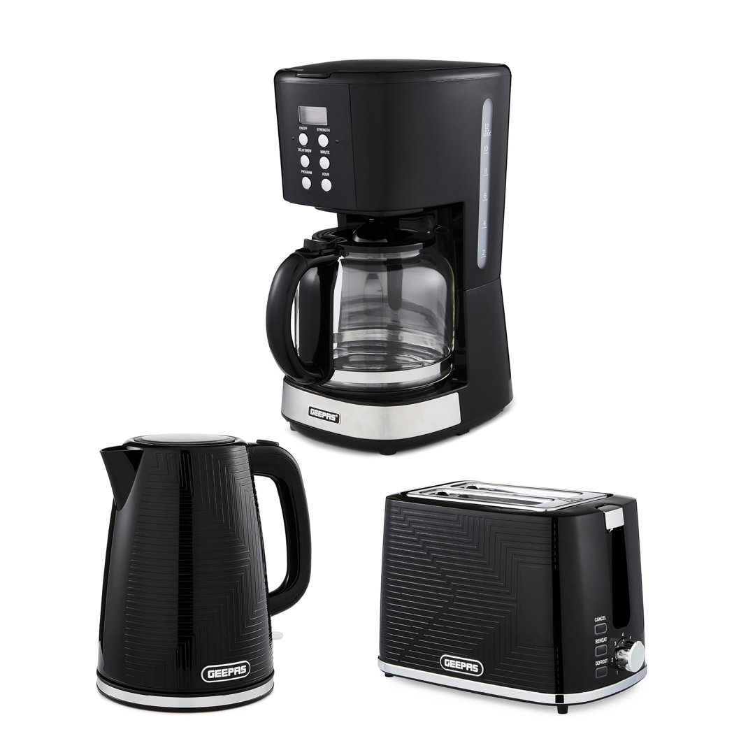 Geepas Opus 1.7L Black Kettle & Toaster Sets with 1.5L Filter Coffee Machine - Image 6