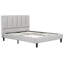 Bedroom Furniture Platform Bed, Fabric Upholstered Bed Frame with Tufted Headboard, Gray-430726041
