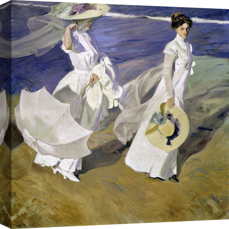 Strolling Along The Seashore - Wrapped Canvas Print, 70cm H x 70cm W