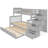 Tena Solid Wood Standard Twin over Full Bunk Beds with 4 Drawer Stairway and Trundle-135818582-188974652
