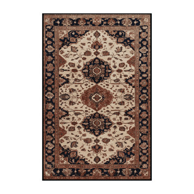 Machine Washable Persian Brown Area Rug