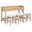 Ensemble de table et chaises de cuisine de style rÃ©tro avec 3 tiroirs de rangement-71148855