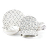 Textured Neutrals Chambray 12-Piece Set