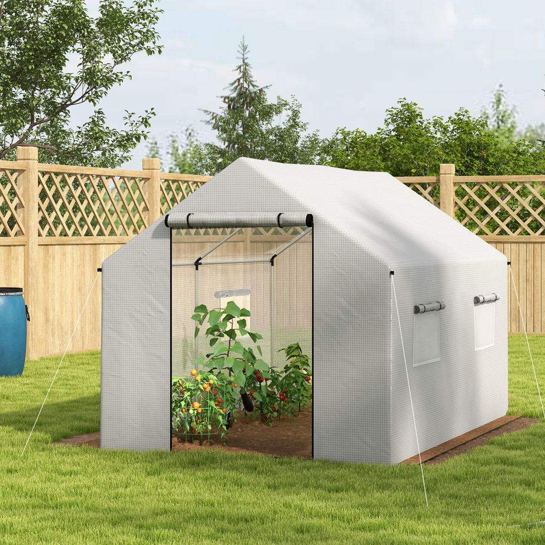 Bralen Traditional Polytunnel Greenhouse With UV-Resistant Cover And Galvanised Steel Structure
