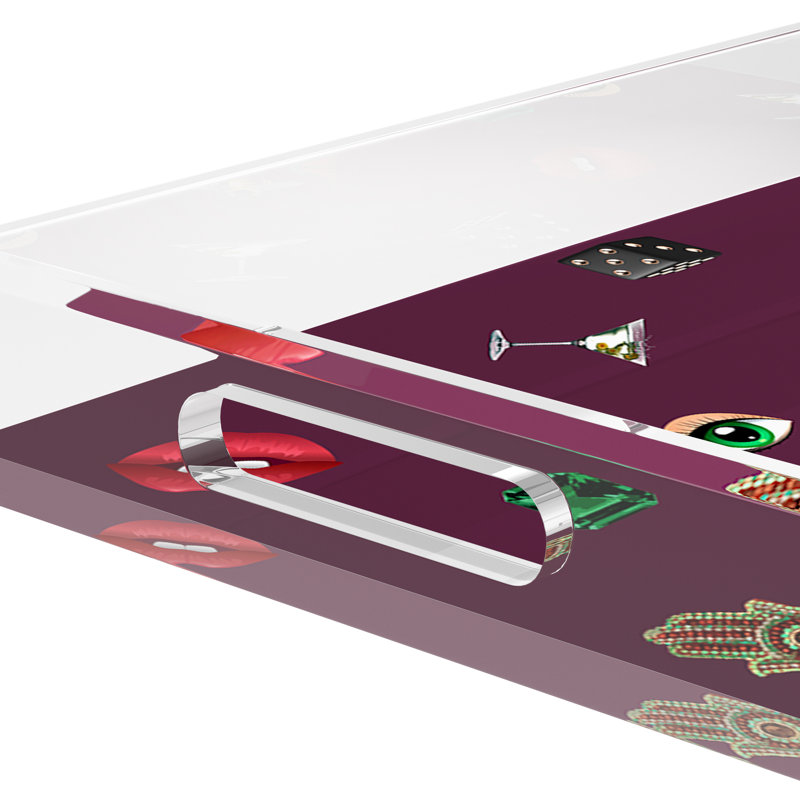 Plateau décoratif Precise Edge, 12.5"W x 7.75"D x 2"H, Aubergine