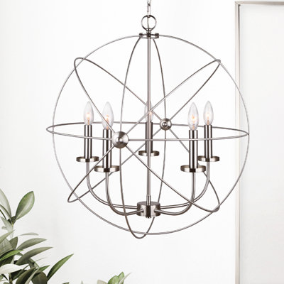 5 - Light Dimmable Globe Chandelier