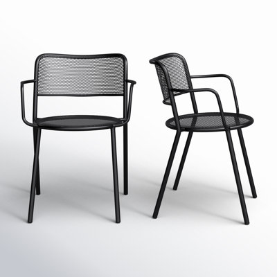 Wimberley Outdoor Armchair In Black - Set Of 2