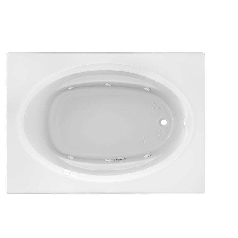 Signature® 60" x 42" Drop In Bathtub, White, Right, No