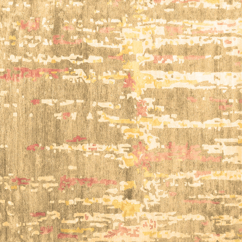 Washable Abstract Indoor Rug, Square 7'