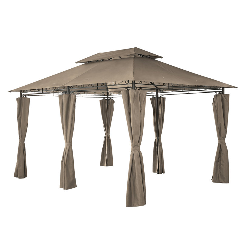 Arpi 4m x 3m Metal Patio Gazebo, Khaki