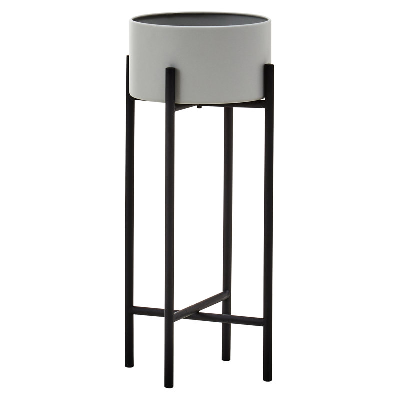 Maleiyah Metal Cachepot, 51 x 23 x 23, Black/Grey