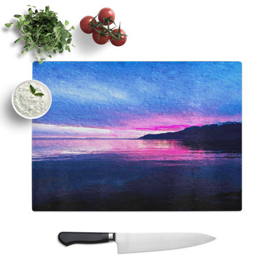 Tempered Glass Sunset Switzerland Chopping Board
