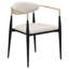 Ensemble de deux chaises avec accoudoirs en tissu beige et noir
